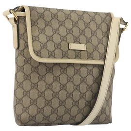 Borsa a tracolla GUCCI GG Supreme PVC Beige Gold 223666 Auth 194327