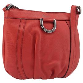 Bolsa de Ombro GUCCI Abbey em Couro Outlet Vermelho Prata 265691 Auth 198654