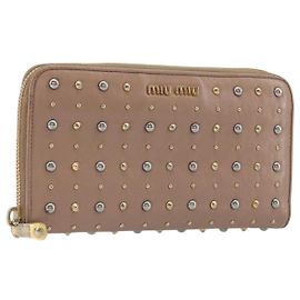 Miu Miu Langbeutel aus Leder Rosa Gold Silber Auth 198810A