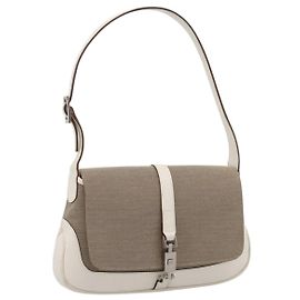 Borsa a tracolla GUCCI Jackie Canvas Beige Silver 001 3824 Auth ep15824A