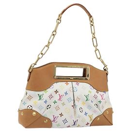 LOUIS VUITTON Monogram Multicolor Judy MM Hand Bag White M40255 LV Auth BA14883V