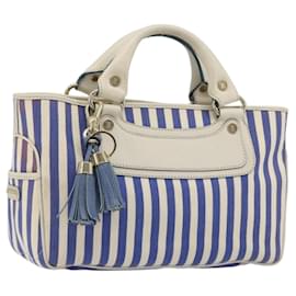 Céline CELINE Boogie Bag Canvas Navy Gold Tone Auth 198642A