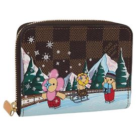 LOUIS VUITTON Damier Ebene Zippy Coin Purse N40721 LV Auth 198788M