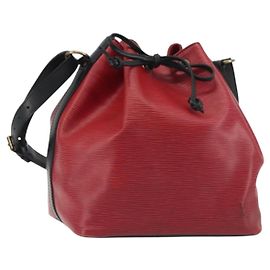 LOUIS VUITTON Epi Petit Noe Shoulder Bag Bicolor Black Red M44172 LV Auth ka5782