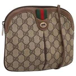 Borsa GUCCI GG Supreme Web Sherry Line PVC Beige Gold 904 02 047 Auth ka5750