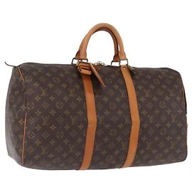 LOUIS VUITTON Monogram Keepall 50 Boston Bag M41426 LV Auth 194934V