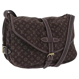 LOUIS VUITTON Monogram Mini Lin Saumur 30 Tasche Brown Fuzan M95227 LV Auth ep15730