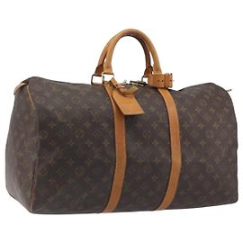 LOUIS VUITTON Monogram Keepall 50 Boston Bag M41426 LV Auth 194386A