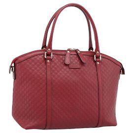Borsa a mano GUCCI Micro GuccissimaGG in pelle rossa e oro 449657 Auth 198339V