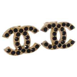 CHANEL Ohrringe Metall Gold Tone CC Auth 198849V