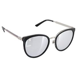 Gafas de sol GUCCI Interlocking G Shelly Metal Black Silver Auth am12315M