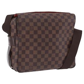 LOUIS VUITTON Damier Ebene Naviglio Shoulder Bag N45255 LV Auth BA14865