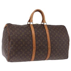 LOUIS VUITTON Monogram Keepall 55 Boston Bag M41424 LV Auth gh2293