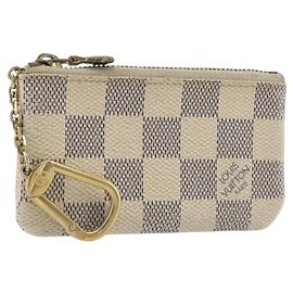 LOUIS VUITTON Damier Azur Pochette Cles Coin Purse N62659 LV Auth 197548