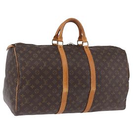 LOUIS VUITTON Monogram Keepall 55 Boston Bag M41424 LV Auth ka5699A