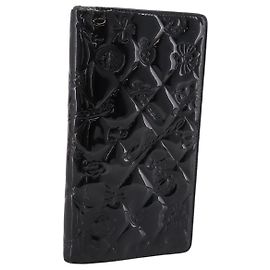 CHANEL Icon line Langbeutel aus Lackleder Schwarz CC Auth 198760
