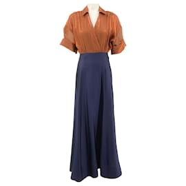 Vestido Maxi Staud Iridescent Cacao / Midnight Shubert