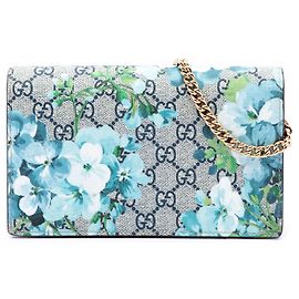 Gucci GG Supreme Blooms Wallet on Chain Schultertasche Beige