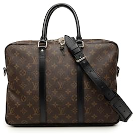 Sac Business Porte Documents Voyage Louis Vuitton Monogram Macassar Noir