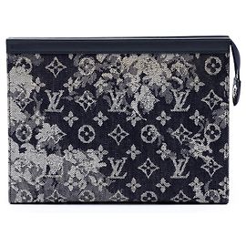Borsa a pochette Louis Vuitton Monogram Tapestry Pochette Voyage MM Blu