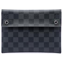 Borsa a pochette Louis Vuitton Damier Graphite Alpha Pochette MM nera