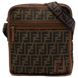 Borsa a tracolla Fendi Zucca Canvas marrone