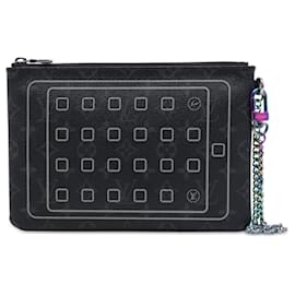 Custodia per iPad e Pochette Louis Vuitton Monogram Eclipse Flash Fragment Nera