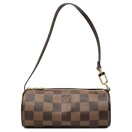 Borsa a mano Louis Vuitton Damier Ebene Papillon Pochette Marrone