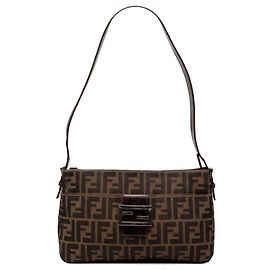 Fendi Zucca Canvas Schultertasche Braun