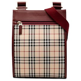 Borsa a tracolla Burberry House Check Canvas rossa