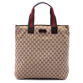 Tote Verticale Gucci GG Canvas Web beige