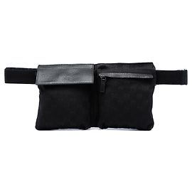Borsetta cintura Gucci GG Canvas con doppia tasca nera