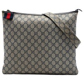 Borsa a tracolla Gucci GG Supreme Web beige