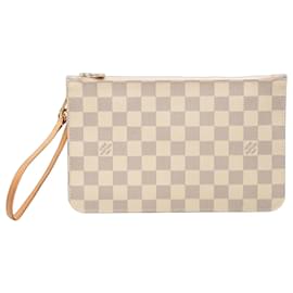 Pouch Louis Vuitton Damier Azur Neverfull MM bianca
