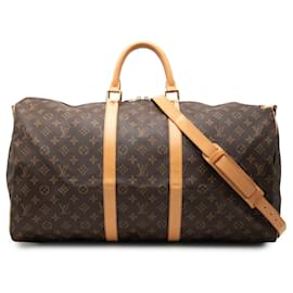 Bolso de viaje Louis Vuitton Monogram Keepall Bandouliere 55 Marrón