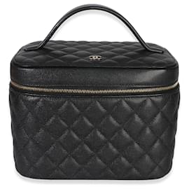 Chanel Vanity Pouch Grande in Caviar Matelassé Nero
