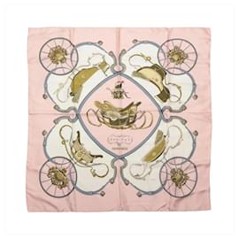 Hermès Carré 90 "SPRINGS" Foulard di seta in Rosa