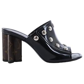 Louis Vuitton Silhouette Lackleder Mules in Schwarz BR1211, Größe EU 37