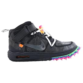 NIKE × OFF-WHITE AIR FORCE 1 MID Sneakers alte in mesh Nero, Taglia EU 42