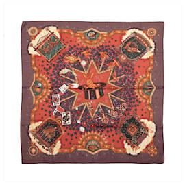 Hermès Carré 90 "LA MAGIE" Foulard di seta in Marrone
