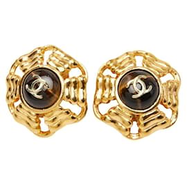 Pendientes de clip Chanel Gold Plated Coco Mark