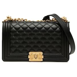 Borsa a tracolla Chanel Coco Mark Boy 25 con catena