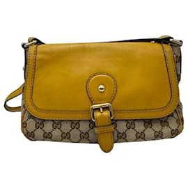 Gucci Sukey Bolso de hombro de lona monograma GG y cuero