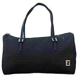 Borsa Tote Fendi Zucca in Tela Nera