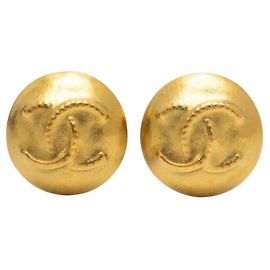 Chanel Coco Mark Vintage vergoldete Clip-Ohrringe