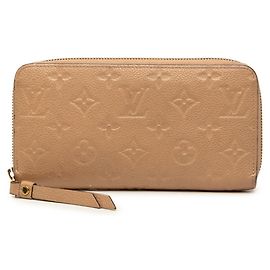 Cartera larga de cuero beige Louis Vuitton