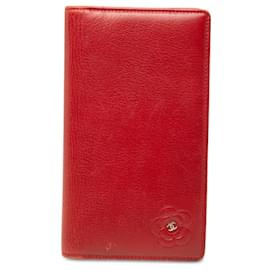 Chanel Coco Mark Camellia Bi-fold langes Portemonnaie