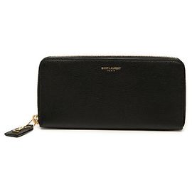 Saint Laurent langes Portemonnaie aus schwarzem Leder