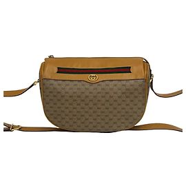 GUCCI Vintage Sherry Line Leather Shoulder Bag