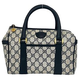 Borsa a mano in pelle GUCCI Vintage GG Logo Mini Boston Bag